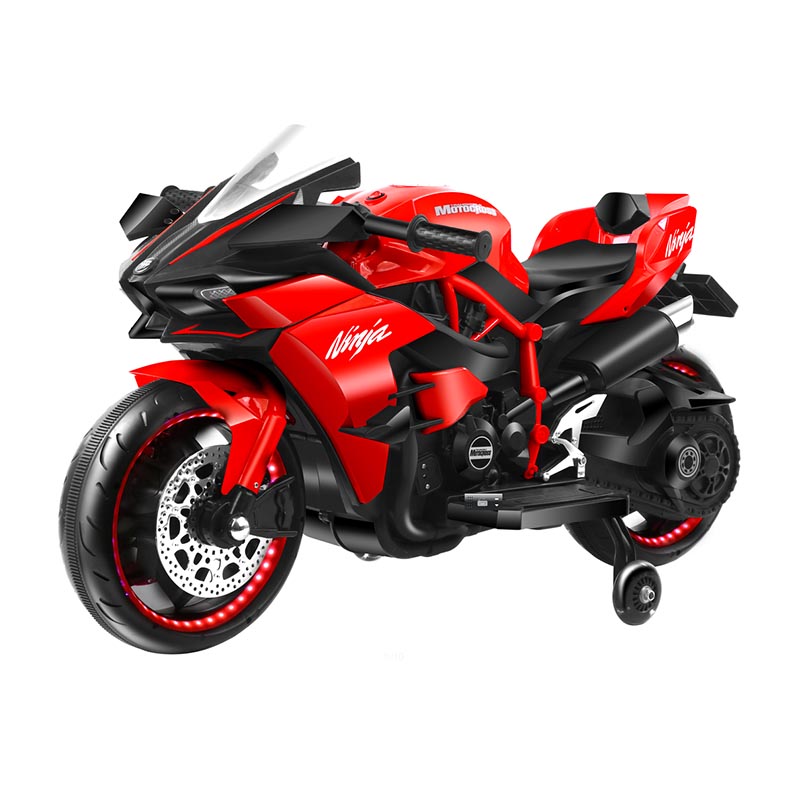 Moto correpasillos de gran tamaño de 12 V para niños mayores con música y luz