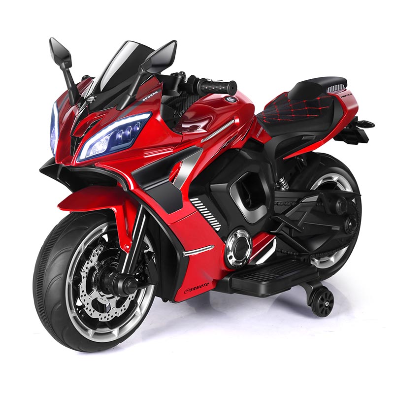 Motocicleta eléctrica para niños de doble tracción de 12 V con arranque por llave