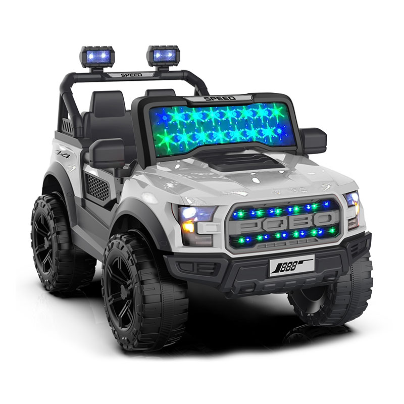 Coche eléctrico para niños de doble motor de 12 V con control remoto y música