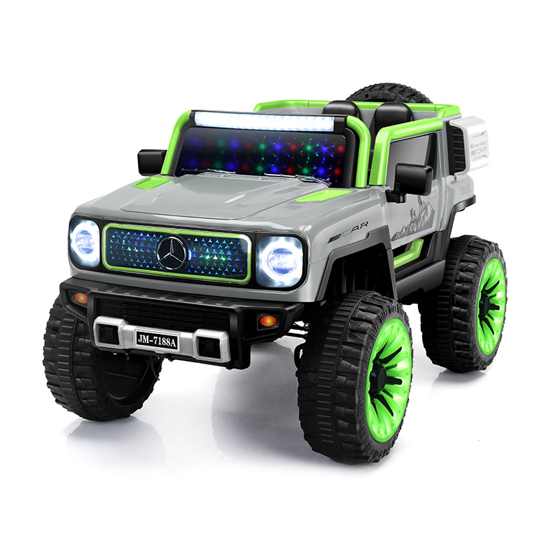 Coche correpasillos de cuatro ruedas de 12 V con suspensión y giro