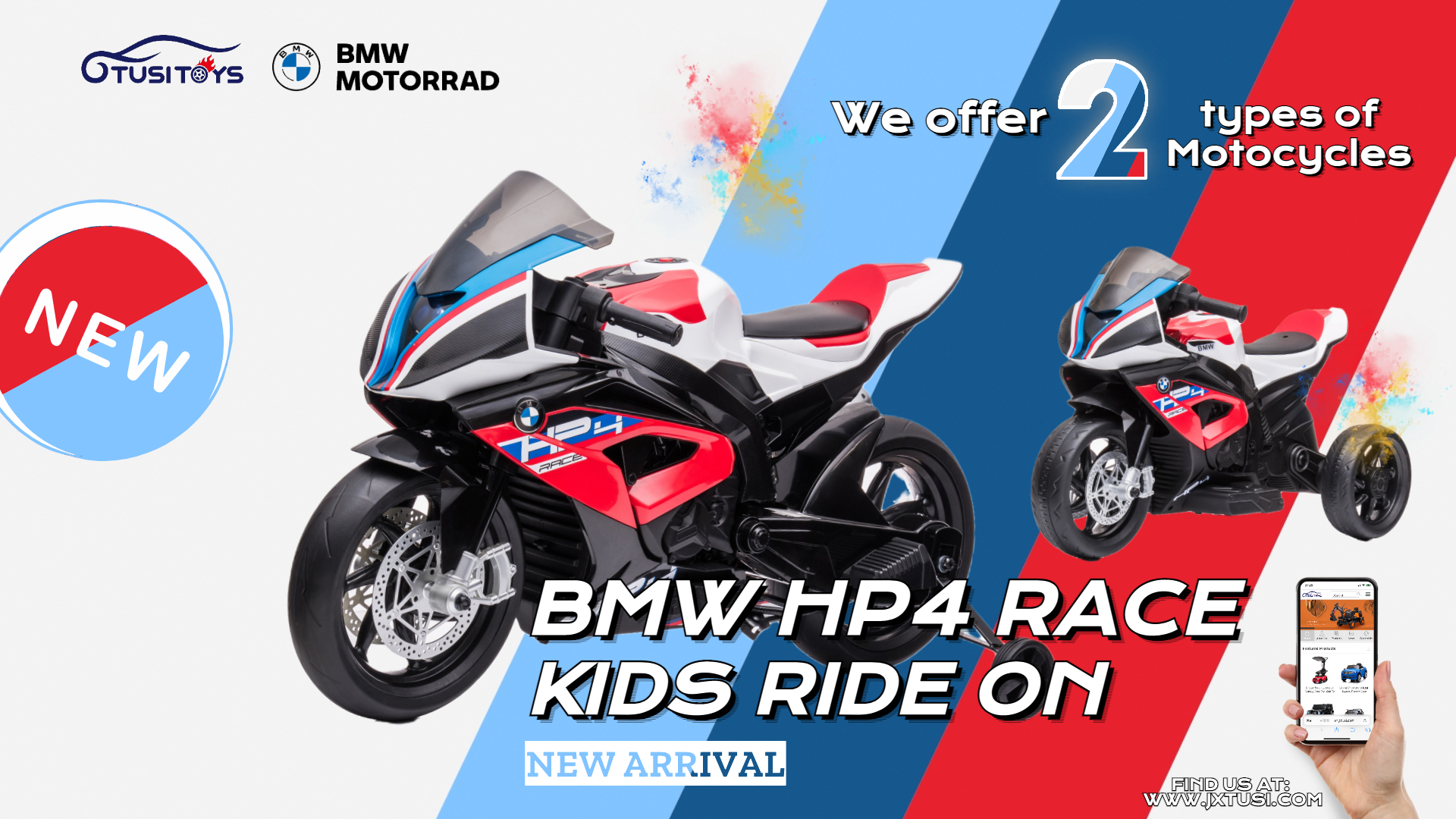 Dé la bienvenida a la nueva llegada de nuestro BMW HP4 Race para niños a partir de la primavera de este año.
