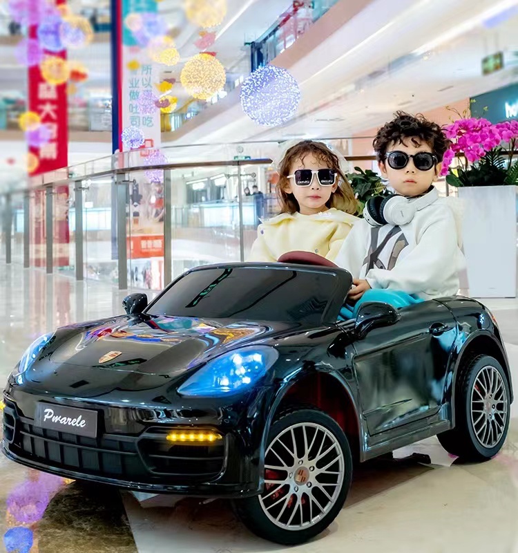 Coche para niños sin licencia con asiento de cuero ~