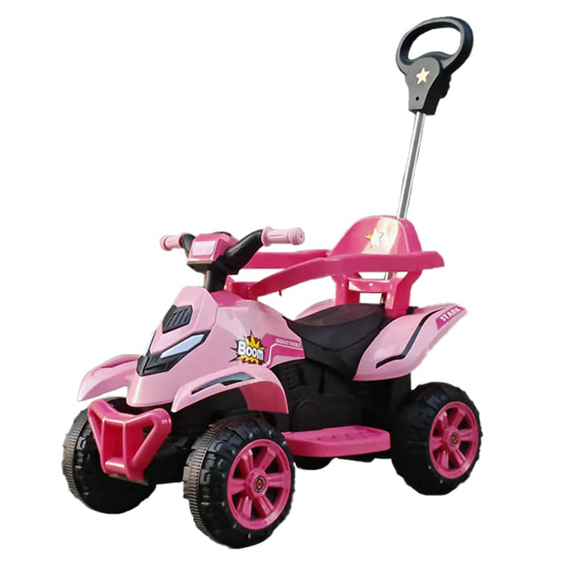 ATV eléctrico para niños de 6 V con manija de empuje, luces y música