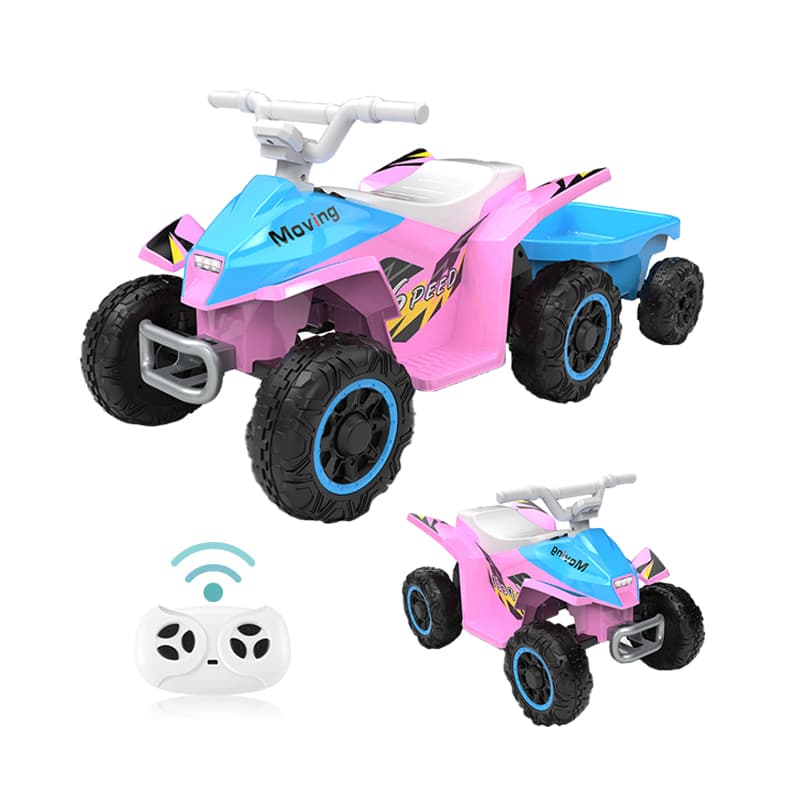 ATV todoterreno para niños de 6 V con plataforma basculante trasera
